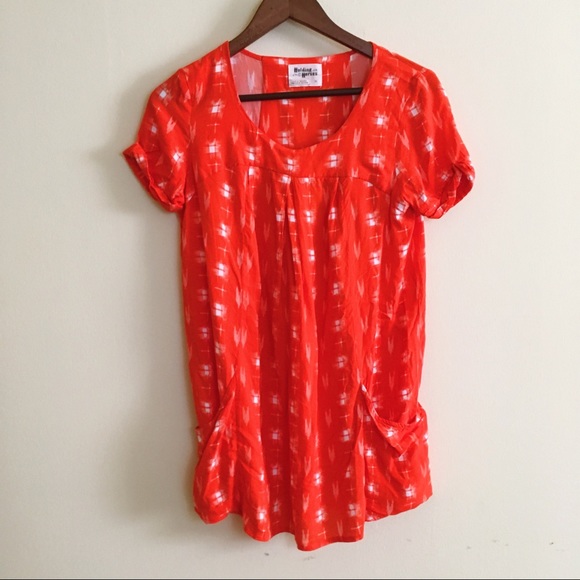 Holding Horses Anthro Red Tunic Blouse Print XS - Picture 1 of 7